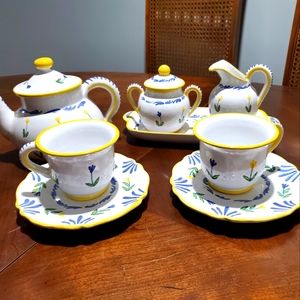 Vintage Italian Majolica Printemps by Sigma. Tea set for two